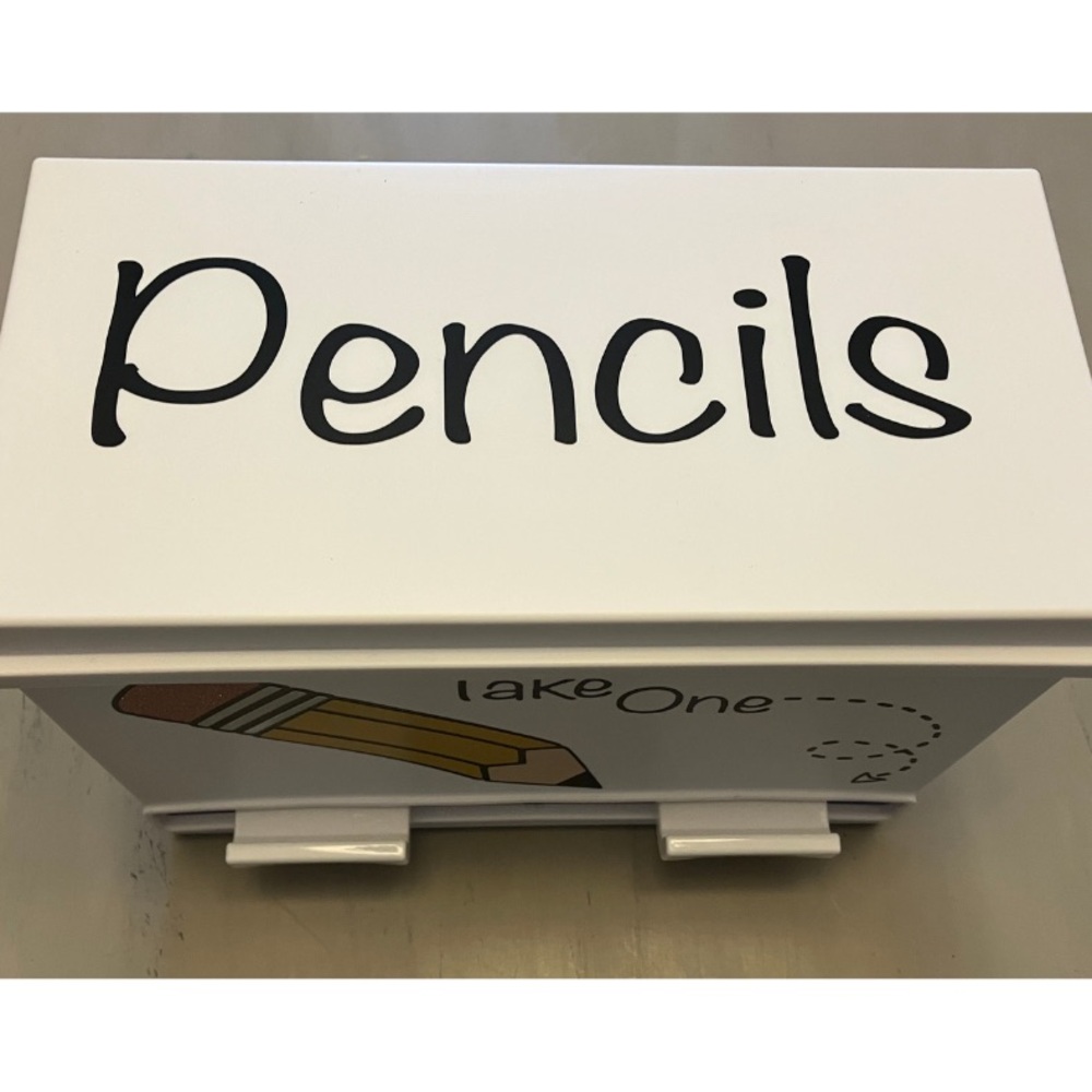 White Plastic Pencil Dispenser Box - Picture 3 of 6